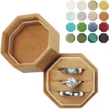 Vacfulliven Ringschatulle im Vintage-Stil, Valentinstag-Ringbox, Premium-Samt, Schmuckbox, Verlobungsring-Box, Organizer (Bronze)