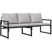 VidaXL Gartenbank Schwarz 180 x 72,5 x 71 cm