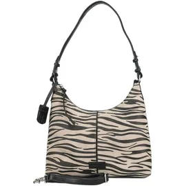 Burkely Animo Schultertasche Leder Schwarz/Grau