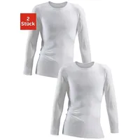 CLIPPER Unterhemd, 2 Stk. schlichtes Basic, Unterziehshirt - in Feinripp, Langarmshirt Clipper weiß