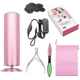 FootGlow Elektrischer Hornhautentferner Fußpflege – 12,2 cm längerer Körper, Aluminiumgehäuse, stufenlose Drehzahlregelung, 120 Schleifpapier-Set, professionelles Pediküre-Gerät