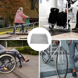 Baumarktplus TRUTZHOLM Türschwellenrampe ca. 10 cm Höhe 60 cm Traglast 250 kg Aluminium grau Stufenrampe
