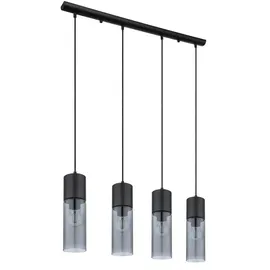 GLOBO Annika 4-flg. 9 cm eckig schwarz matt-Rauchglas