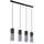 GLOBO Annika 4-flg. 9 cm eckig schwarz matt-Rauchglas