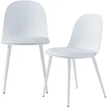 [en.casa] Esszimmerstuhl Kangasala 2er Set Weiß