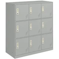 [en.casa] Aktenschrank, Rautavaara mit 9 Türen Lichtgrau