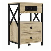 vidaXL Nachtschrank Sonoma-Eiche 40 x 31 x 60 cm Beige