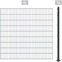 Arvotec Einstabmattenzaun 16 m x 180 cm Grau/Kunststoff