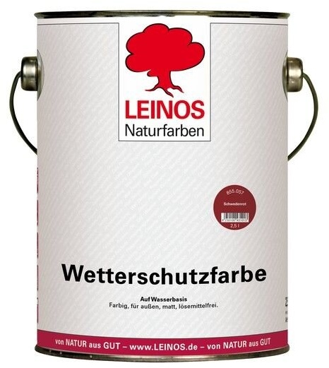 Leinos Wetterschutzfarbe auf Wasserbasis 855 Schwedenrot - 2,5 l...