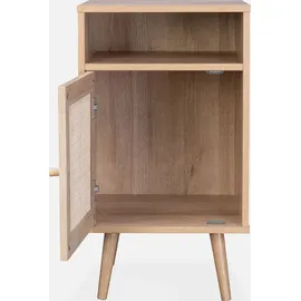 sweeek - 2er-Set Nachttische mit Rattangeflecht