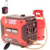 Gas u. Benzin Generator Stromerzeuger 6500 E-Start Stromaggregat Inverter 06293