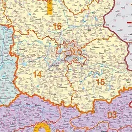 Franken Postleitzahlenkarte Holz