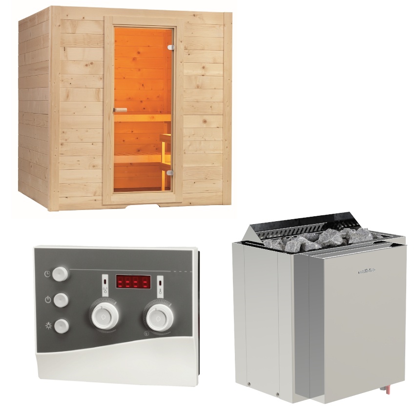 Sentiotec Sauna Komplettset Basic Large | Viking Combi | 5 Pers.