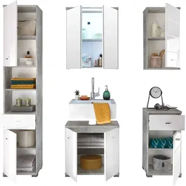 BASIC by Balculina Hängeschrank POOL, in Betonoptik/weiß