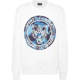 Plein Sport Sweatshirt Carbon Tiger", Größe XL weiß 0107 | white/lightblue