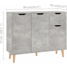 vidaXL Sideboard 90 x 72 x 30 cm Grau