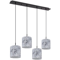 GLOBO Hängeleuchte, Metall schwarz 4 Flammig, L 100 cm
