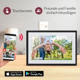 Xoro CPF 10C1 Digitaler Bilderrahmen 10.1 Zoll IPS Touchscreen, WLAN, 16 GB, App-Steuerung, 1280x800, schwarzer Rahmen
