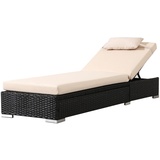 AREBOS Rattan  Sonnenliege Lounge Garnitur Gartenliege Relaxliege Schwarz