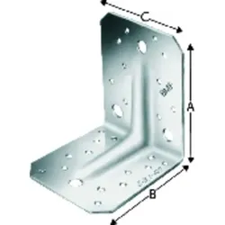 Winkelverbinder mit Rippe, Stahl verzinkt, ABR 105
