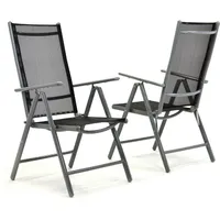 VCM VCM, Gartenstühle, 2er Set Klappstuhl Aluminium Komfortbreite Textilene
