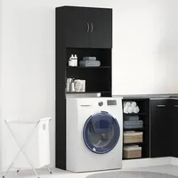 VidaXL Waschmaschinenschrank Schwarz Eichen-Optik 64x24x190 cm