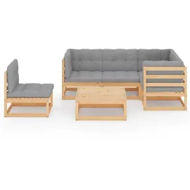vidaXL Garten-Lounge-Set 6-tlg. grau