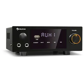 Auna AMP-2 DG Stereo-Hifi-Verstärker 2x50W RMS BT/USB opt. & coax. Dig-In Schwarz