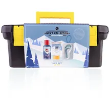 Accentra Geschenkset für Männer MEN'S COLLECTION WINTER EDITION in kleinem Werkzeugkoffer, inkl. Shampoo & Duschgel, Aftershave-Balsam, Seife mit Kordel, Wellness Pflegeset Weihnachten Herren