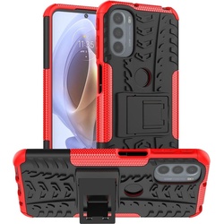 König Design Hülle Handy Schutz für Motorola Moto G31 / G41 Case Cover Bumper Etuis Halter (Motorola Moto G31, Motorola Moto G41), Smartphone Hülle, Rot