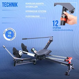 Christopeit Rudergerät CHRISTOPEIT SPORT "Accord NEU", schwarz, RudergeräteB:159cm H:70cm L:132cm, Rudermaschine, Hydraulikzylinder, klappbar, B:159cm H:70cm L:132cm