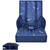 TATIVALO Sitzerhöhung Stuhl Kind für Den Tisch, Faltbar Baby-Sitzerhöhung Tragbar Sitzkissen Sicherheit, Baby-Hochstuhl mit Gurte fur Kinder ab 6 Monate bis 3 Jahre, Blau