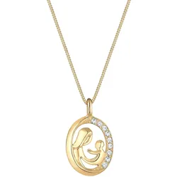Elli Mutter Kind Figur Kristalle 925 Silber goldfarben Damen 