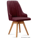 58 aufm Kessel Esszimmerstuhl Küchenstuhl drehbar (2er-Set) Dotti 52x91x60 Eiche geölt/Natur (Lieferung bis Verwendungsstelle, 2 St), Stabiles Gestell aus Massivholz pflegeleichter Bezug aus Microfaser lila
