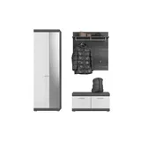 MID.YOU Garderobenschrank Scout ca. 167x197 cm Weiß/Grau