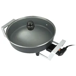 BOURGINI - Multi Kasserolle von 6L Kapazität, 26cm Durchmesser, Thermostat mit 5 Positionen, Antihaft, 1800W. Maßnahmen 26x6cm