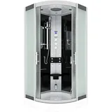 SeniorBad D46-13M1 Komplettdusche mit Schiebetür 90 x 90 cm schwarz Sicherheitsglas D46-13M1