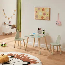 Kindersitzgruppe Hovle mit Wolken-Design Mintgrün
