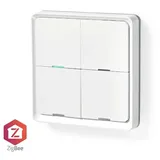 Nedis SmartLife Wandschalter, 4-fach, Funkschalter (ZBWS40WT)