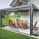 Wasserdicht Plane, Terrassenverkleidung Terrassenplane mit Vordächer Ösen Modern 4x4 - Transparent
