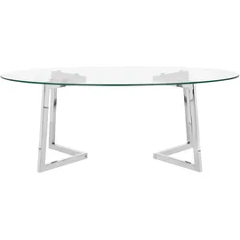 Beliani Couchtisch Fresno Glas Silber