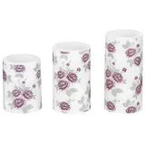 Mojawo 3tlg led Kerzen-Set Rosen-M55095