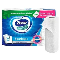 Zewa Küchenrollen WISCH&WEG Sparblatt 2-lagig, 4 Rollen