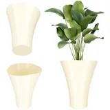 Kadax Blumentopf aus Kunststoff, Blumentopfschutz, 16.5 cm, Creme