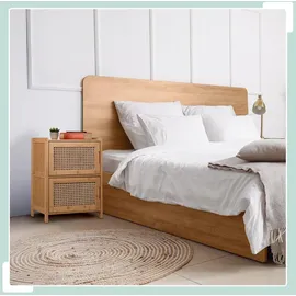 Relaxdays Nachttisch Beistellschrank 42 x 30 x 56 cm Braun