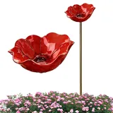 2PCS Metall Blumen Gartenstecker Vogeltränke, Insektentränke Bienentränke Für Den Garten, Gartendekorationen