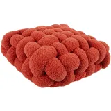 Ronyme Gewebtes sitzkissen Bodenkissen Kinder, Handgewebtes Sofa Rücken Extra Dicke Sitzauflagen, Plüschkissen für Restaurant,Wohnzimmer,Indoor u. Outdoor,40x40x12cm,Grapefruitrot