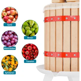 Wiltec Obstpresse 6 l Buchenholz Rot/Braun