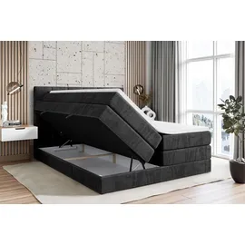 altdecor Boxspringbett BRUGO KING - 160 x 200 - H3/H4 - Schwarz