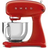 SMEG Küchenmaschine,Knetmaschine Rührmaschine mit Knethaken, 800,00 W, 4,80 l Schüssel, Edelstahl Schüssel, 6 Stufen Bedienfreundlich Mischen S... - Rot
